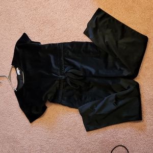 Black velveteen jumper short sleeve